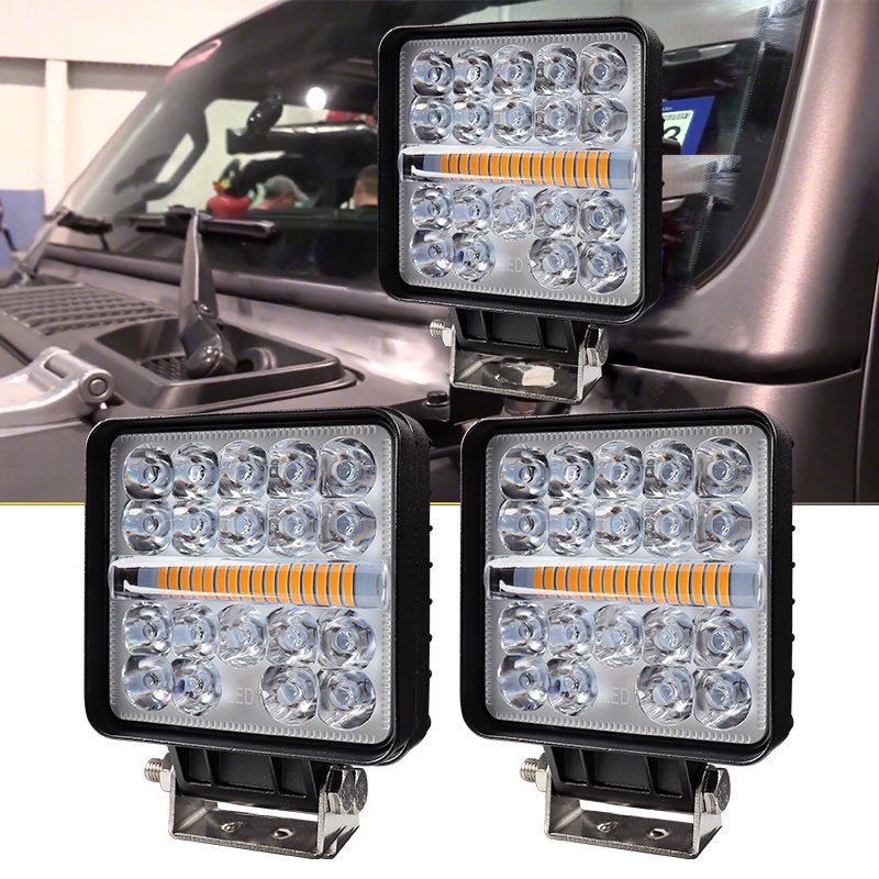 4Inch 48W LED Work Light LED Running Light Offroad 4x4 Spotlight 12V 24V for Truck Car Motorcycle Tractor SUV ATV LED Headlights