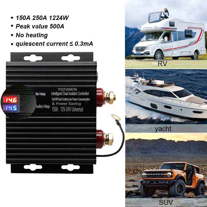 150A 24V Relay for Car Truck Battery Starter Controller Power Switch Charger Dual Battery Smart Isolator