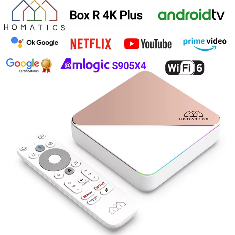 HOMATICS Box R 4K Plus AndroidTV 11 TV Box ATV Amlogic S905Y4 4G 32G with Wifi6 BT5.0 Google Certified Atmos AV1