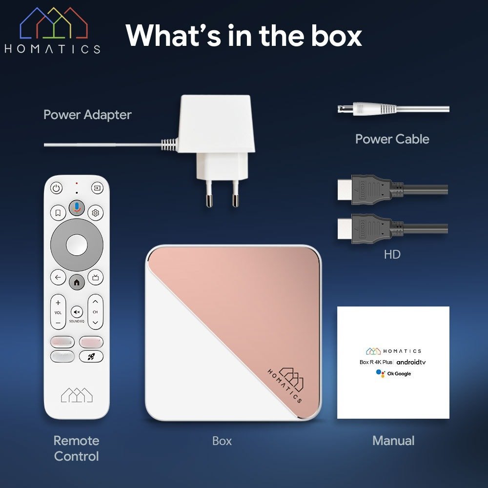 HOMATICS Box R 4K Plus AndroidTV 11 TV Box ATV Amlogic S905Y4 4G 32G with Wifi6 BT5.0 Google Certified Atmos AV1