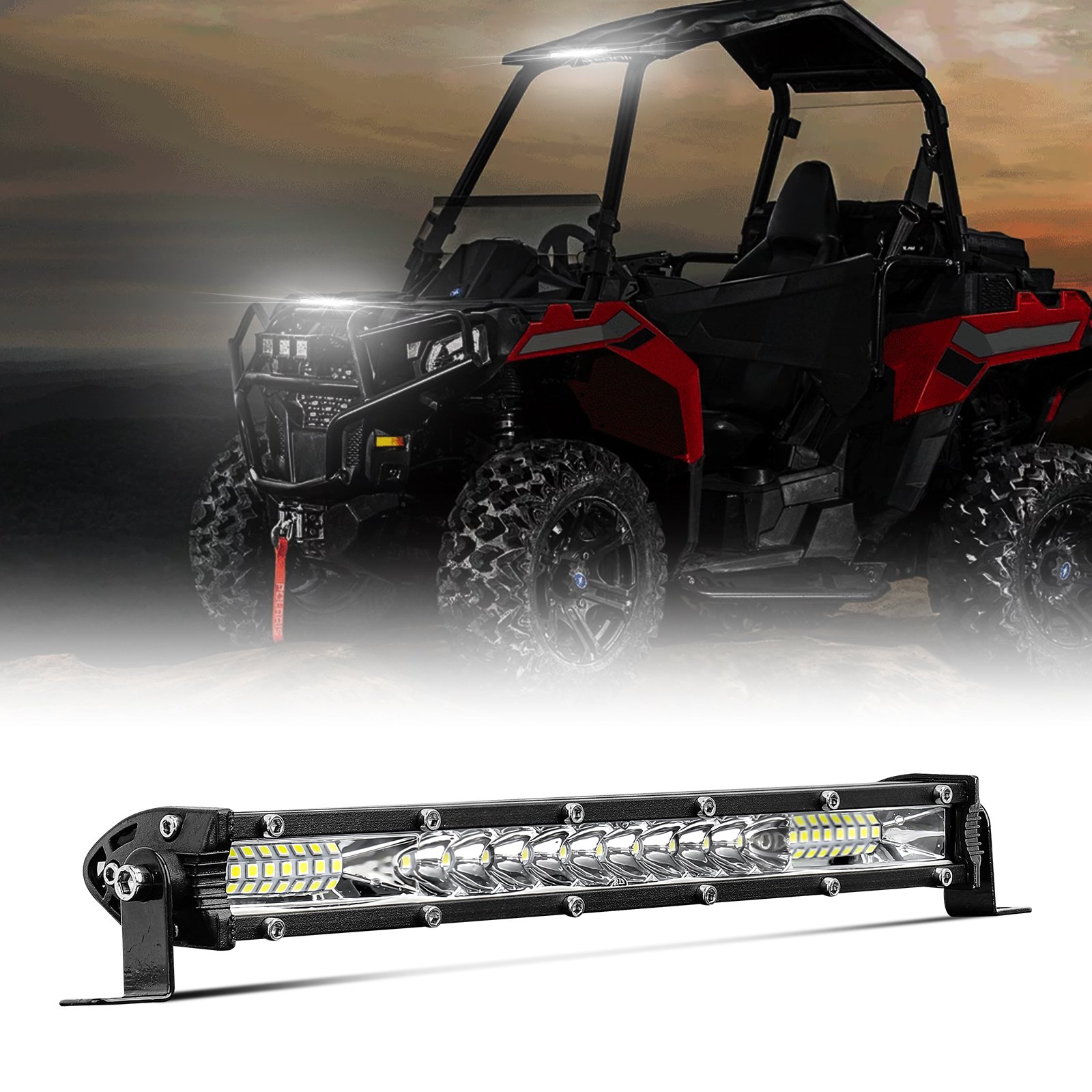 10 Inch LED Light Bar Spot Flood Combo Beam Slim Single Row Light Bar off Road Lights for Trucks Pickup Car ATV UTV SUV