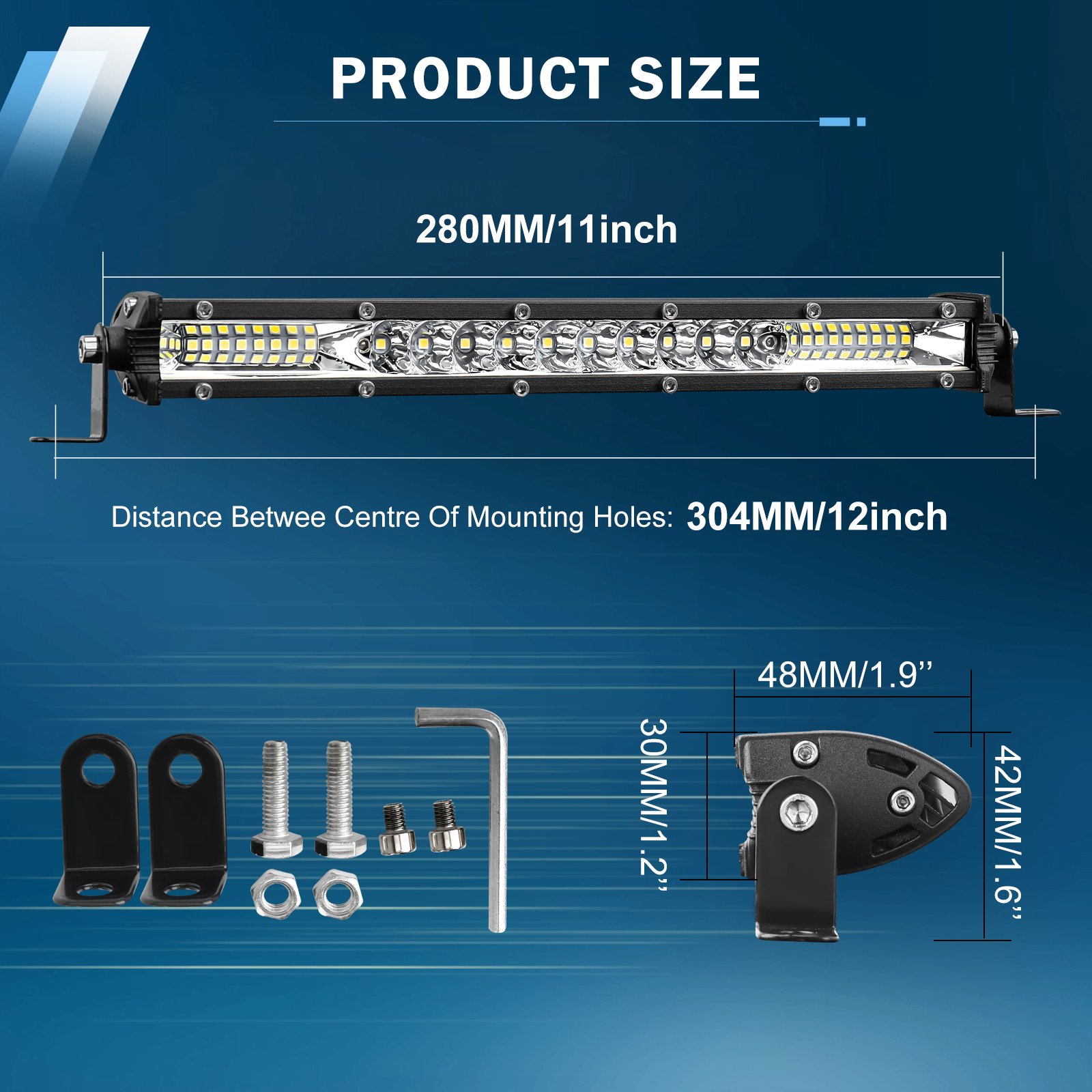 10 Inch LED Light Bar Spot Flood Combo Beam Slim Single Row Light Bar off Road Lights for Trucks Pickup Car ATV UTV SUV