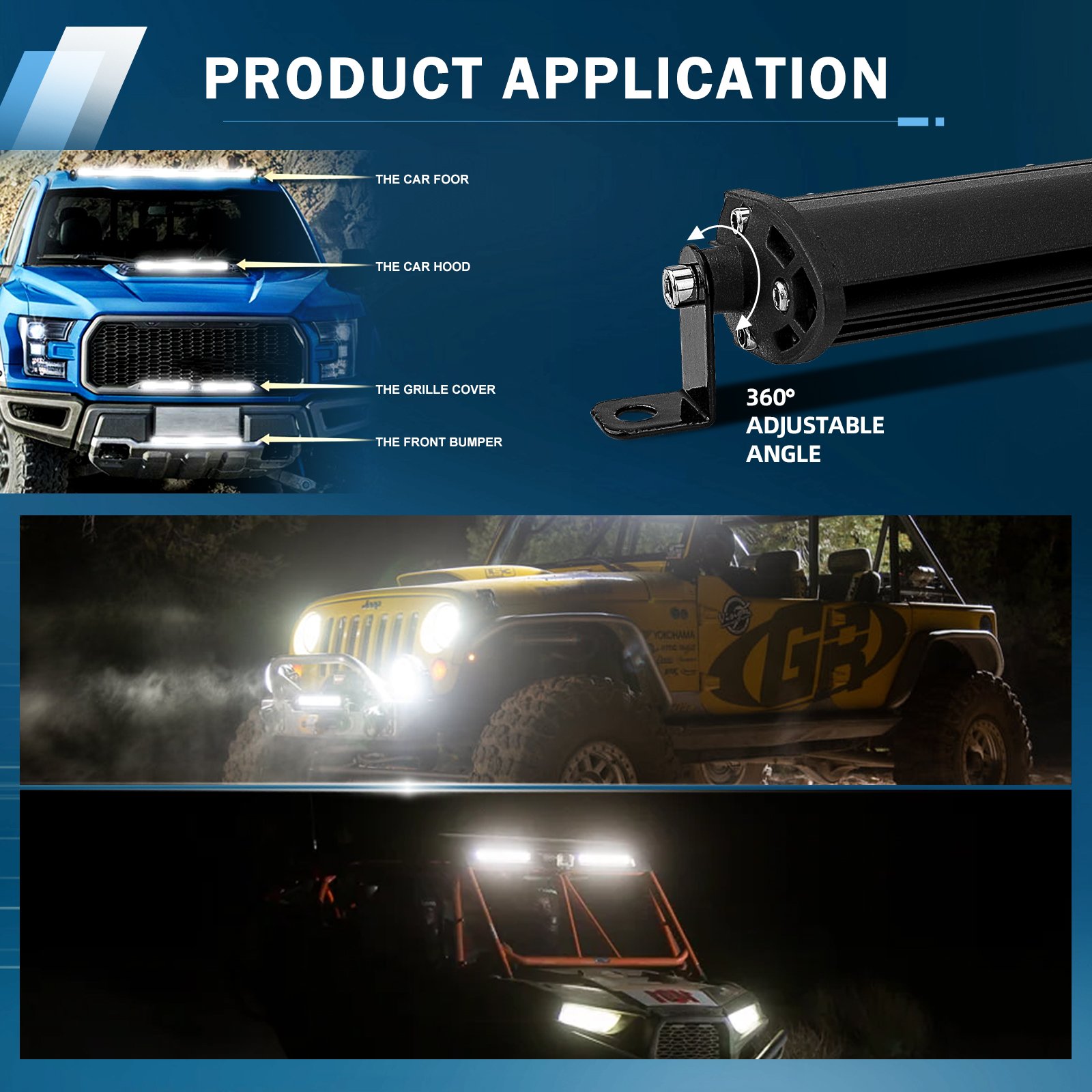 10 Inch LED Light Bar Spot Flood Combo Beam Slim Single Row Light Bar off Road Lights for Trucks Pickup Car ATV UTV SUV