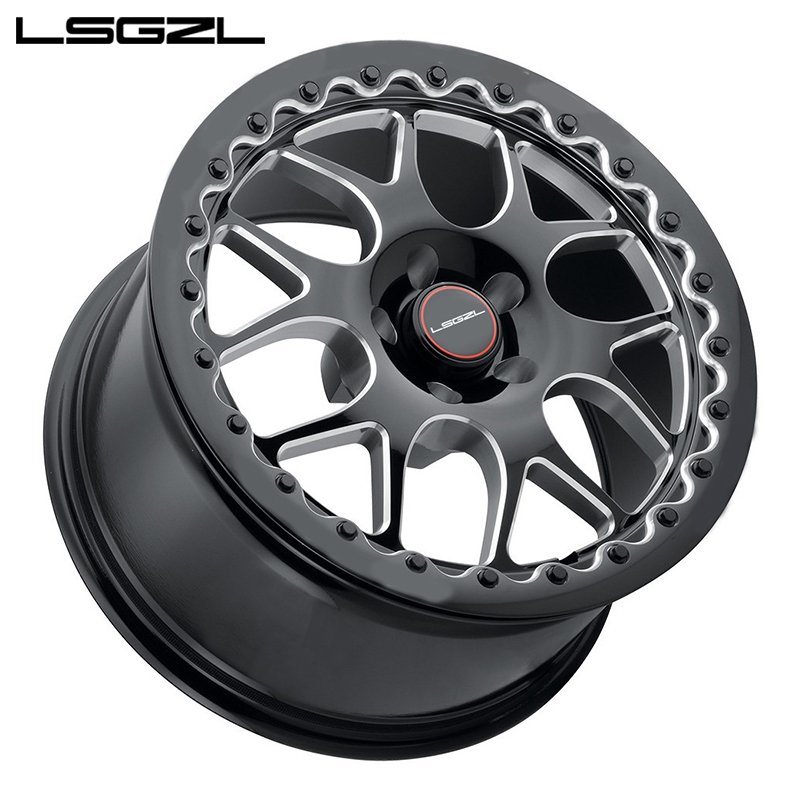 LSGZL Custom Concave Sport Wheel Beadlock Forged Alloy Wheel 5x114.3 5x120 6x139.7 Chrome BMW Car Rim 15 18 17 20 Inch ATV UTV