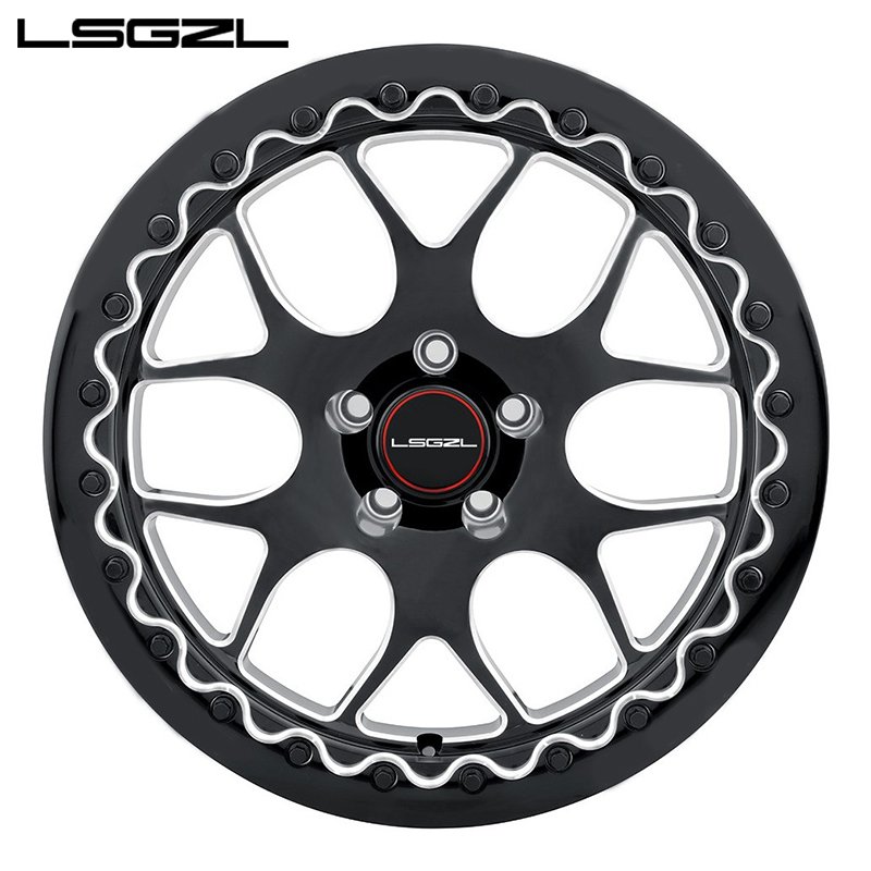 LSGZL Custom Concave Sport Wheel Beadlock Forged Alloy Wheel 5x114.3 5x120 6x139.7 Chrome BMW Car Rim 15 18 17 20 Inch ATV UTV