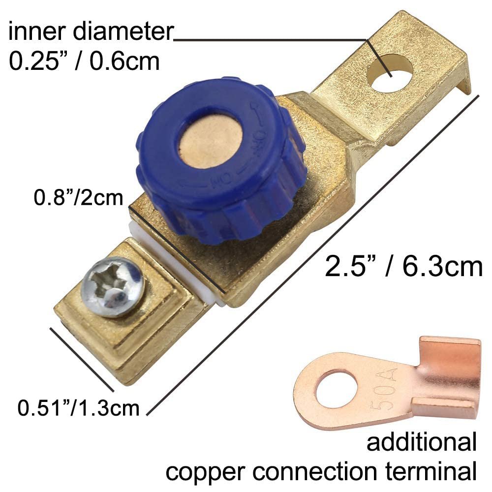Motorcycle Battery Disconnect Cut Off Switch 6V 12V 24V Negative Post Marine Boat Car Rv Vehicles Battery Saver