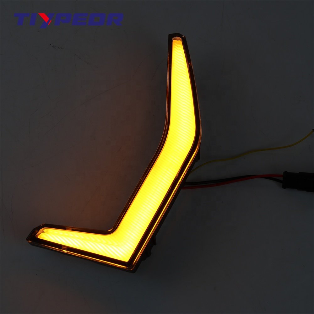 TIYPEOR LED Signature Accent Light Grille Lamps W/Amber Turn Signals for Kawasaki Teryx KRX 1000 2020- 2023