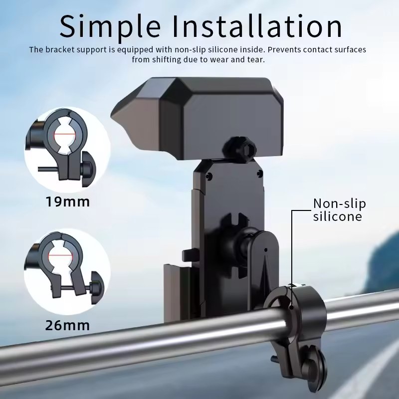 Upgrade Waterproof Sunshade Bike Motorcycle Phone Mount, 360 Rotatable Phone Holder for Mountain Bike/ATV/Scooter Handlebar