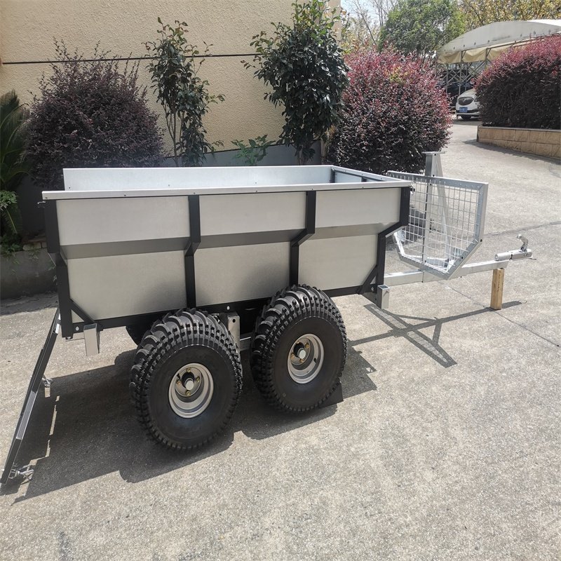Farm and Forest ATV Trailer with Crane Winch and Hook for Logs