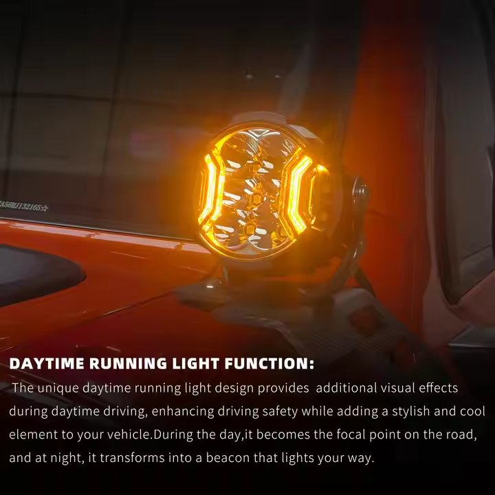 Super Bright 3inch 27w Side Shooter DRL White Amber Led Work Fog Lights for 4x4 Offroad Truck SUV ATV Motorcycle