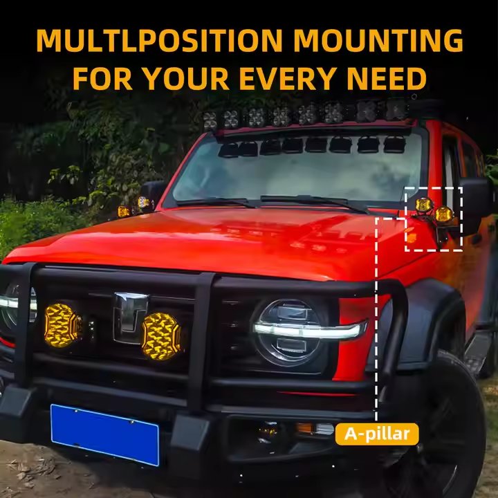 Super Bright 3inch 27w Side Shooter DRL White Amber Led Work Fog Lights for 4x4 Offroad Truck SUV ATV Motorcycle