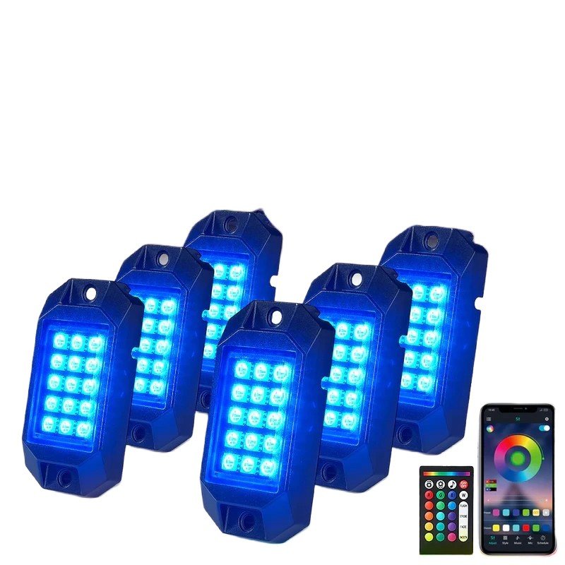 N2 2024 New Design RGB LED Rock Light With Remote Control & Bluetooth Fits for UTV/ATV/Truck/Motorcycle/Off-road Vehicles