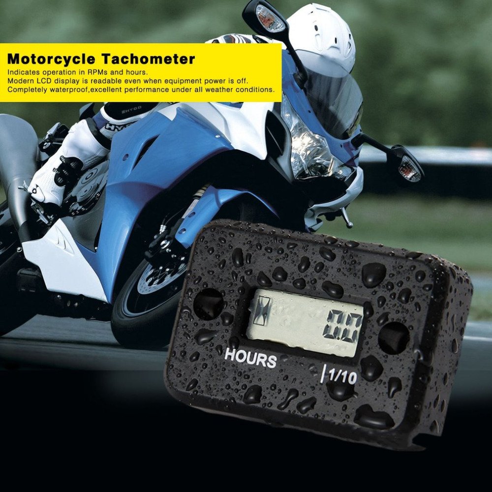 Digital LCD Hour Meter timer Counter for Motorcycle ATV Snowmobile Marine Boat Bike Waterproof