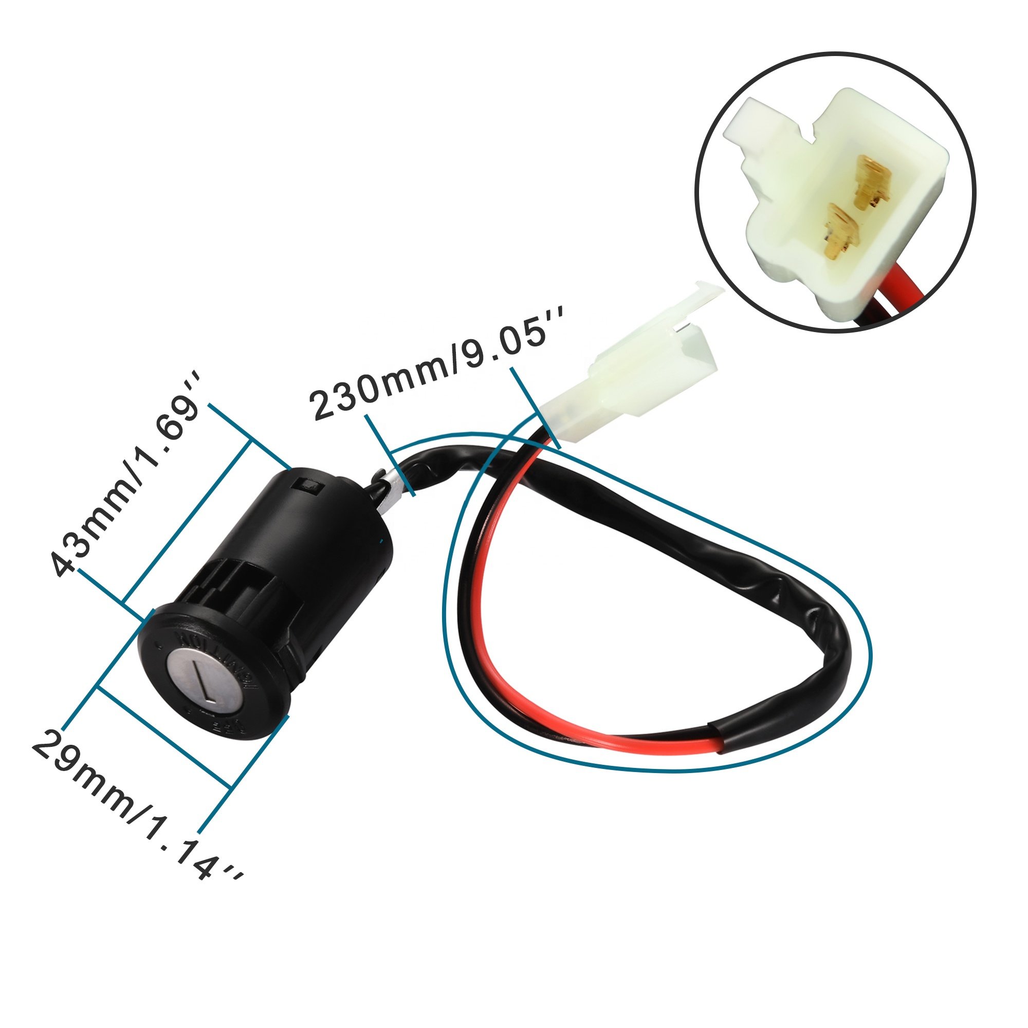 GOOFIT 2 Wire Key Ignition Switch for Motorcycles Scooter Dirtbike ATV Quad Go-Kart