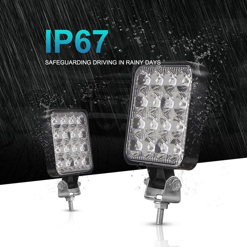 12V 24V 4 Inch LED Light Bar 42W LED Bar Square Round Spotlight White Work Light for Car Truck 4X4 Offroad 4WD Car SUV ATV