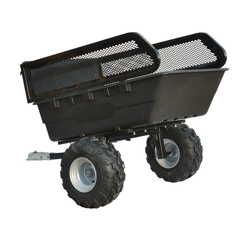 Large Load Capacity Durable Truck Tow-Behind Farm Atv Dump Wagon Tractor Garden Atv Trailer With 2 Wheels