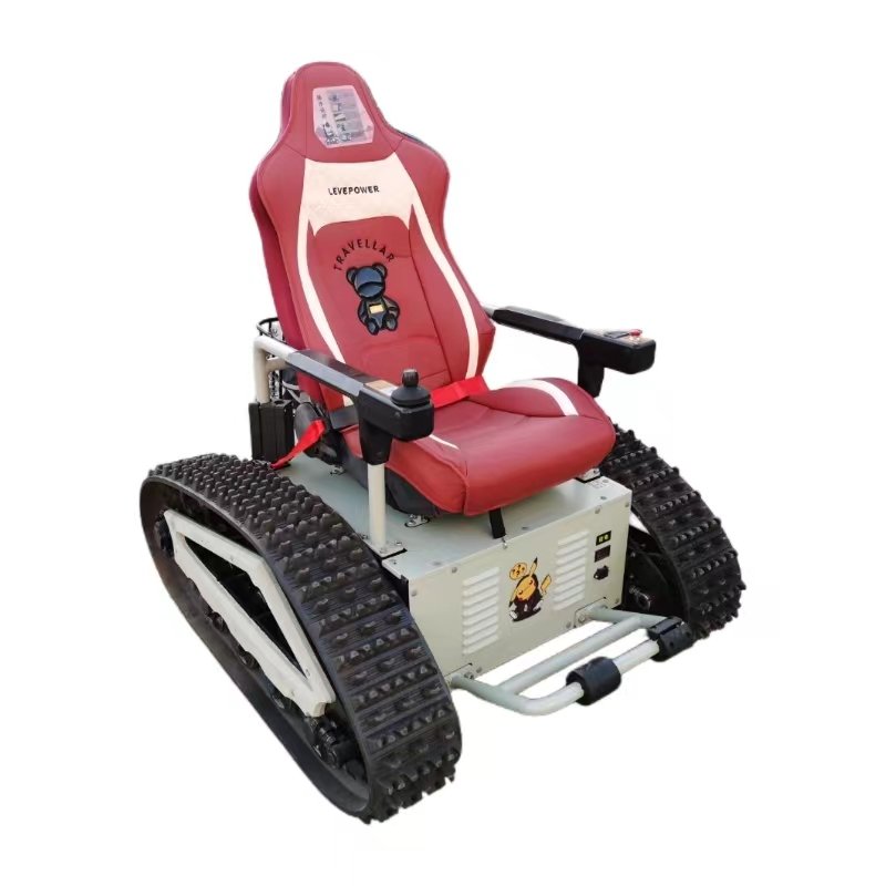 Single-Person ATV Wheelchair with Rubber Tracked Chassis New Condition for Park Use Gear Type Made of Steel Iron Plastic Alloy