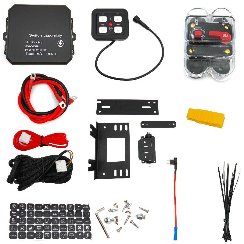 12v Automatic Dimmable 4 Gang Switch Panel With Universal Circuit Control Relay System Box for Cars Trucks Boats ATV UTV SUV