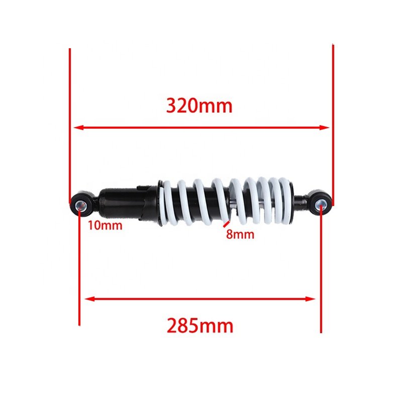 M10 285mm Motorcycle Rear Shock Absorber Suspension 8mm Spring Fit for Motorcycle Go Kart Buggy ATV Quad Pit Dirt Bike UTV