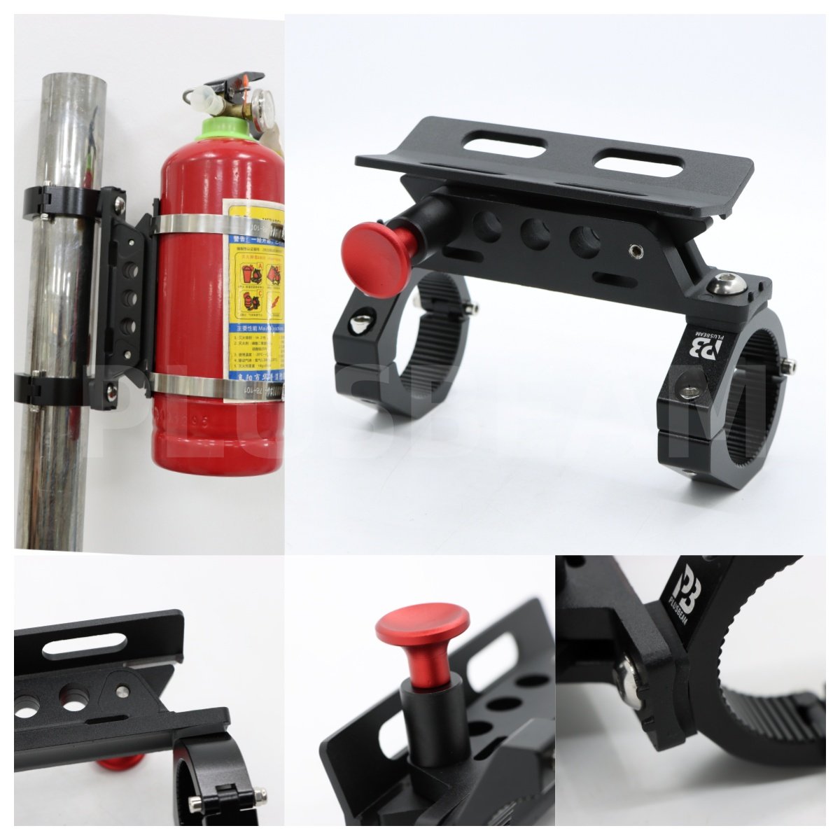 Adjustable Aluminum Fire Extinguisher Mount Bracket for ATV UTV Polaris RZR SXS Ranger Camper for Jeep Can-Am Models