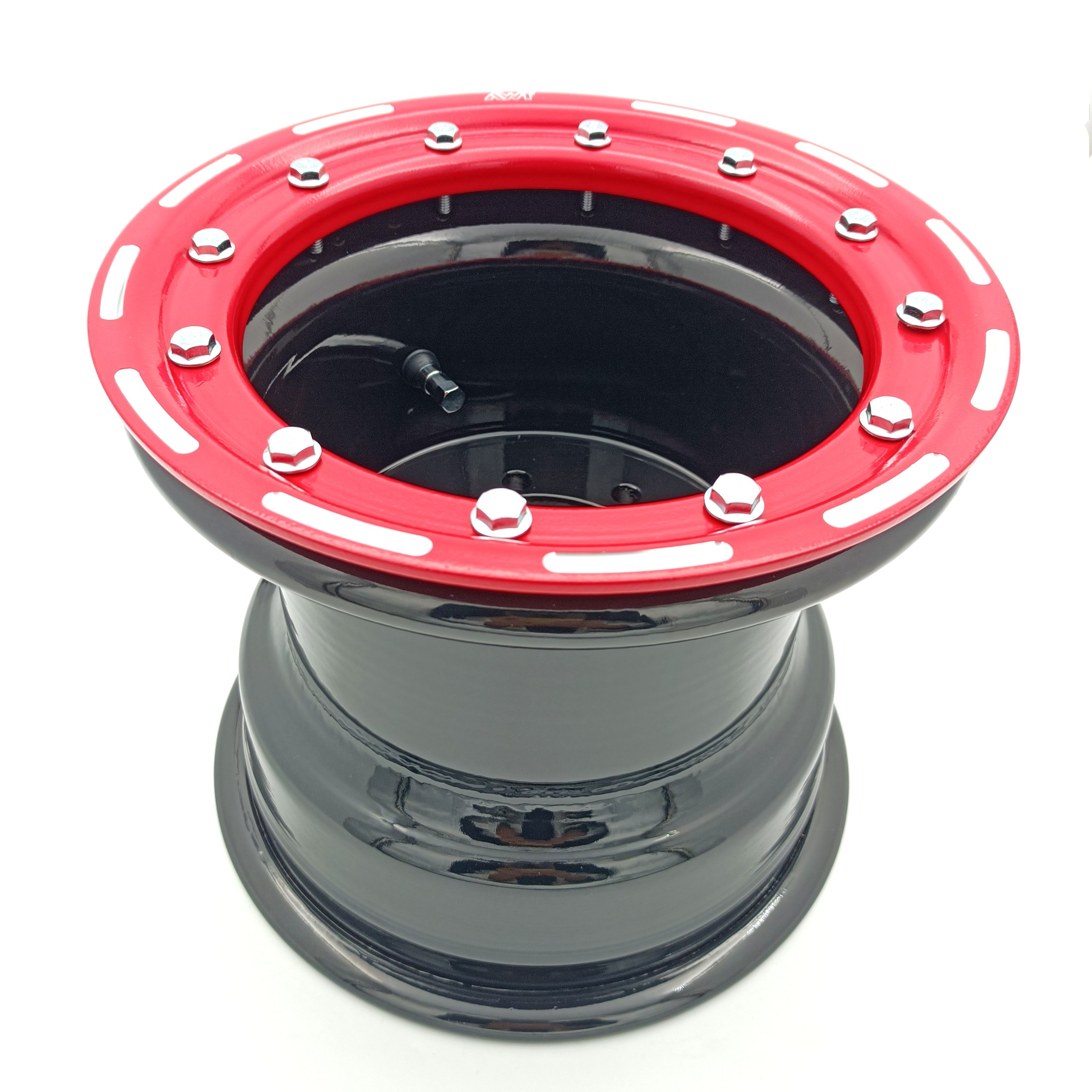 ATV UTV Parts 9X8 3+5 Red Milled Ring Quad Aluminum Racing Beadlock Rims Wheel for Raptor 700 Banshee 350 YFZ450 450r LTZ400