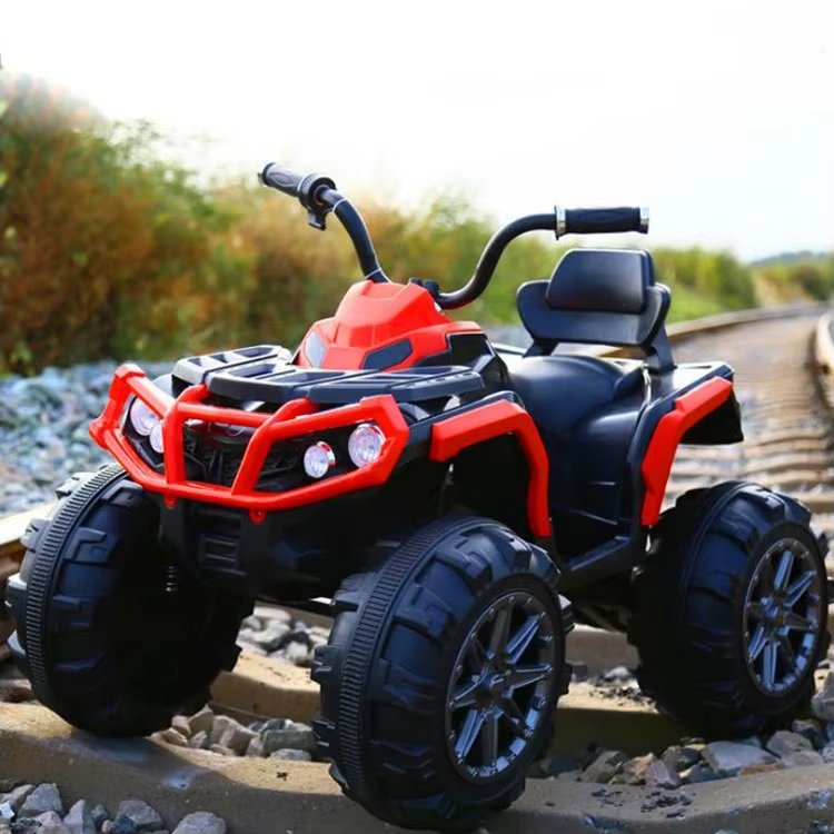 Unisex 12V Electric ATV 4-Wheeler Quad Car Toy Kids Ride-On 2.4mph Max Speed LED Headlights & Treaded Tires Battery Operated