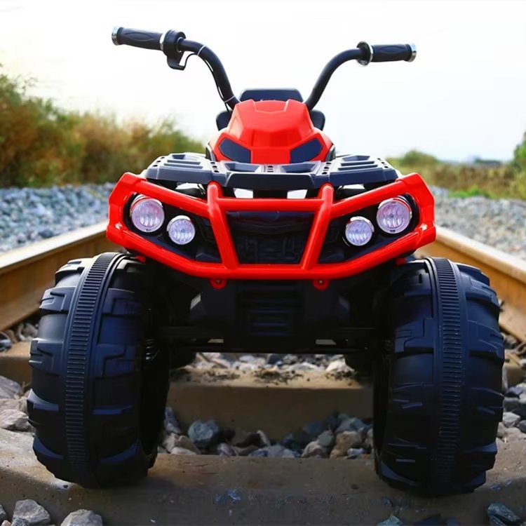 Unisex 12V Electric ATV 4-Wheeler Quad Car Toy Kids Ride-On 2.4mph Max Speed LED Headlights & Treaded Tires Battery Operated