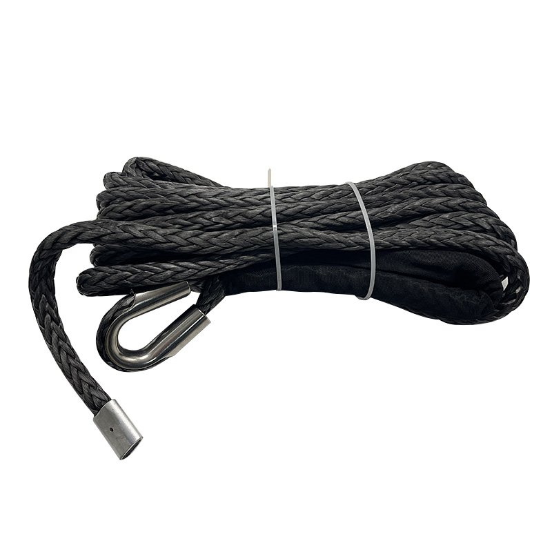 3/8 Inch 10mm Synthetic Winch Rope Tow Cable with Hook for Atv Utv Tracks