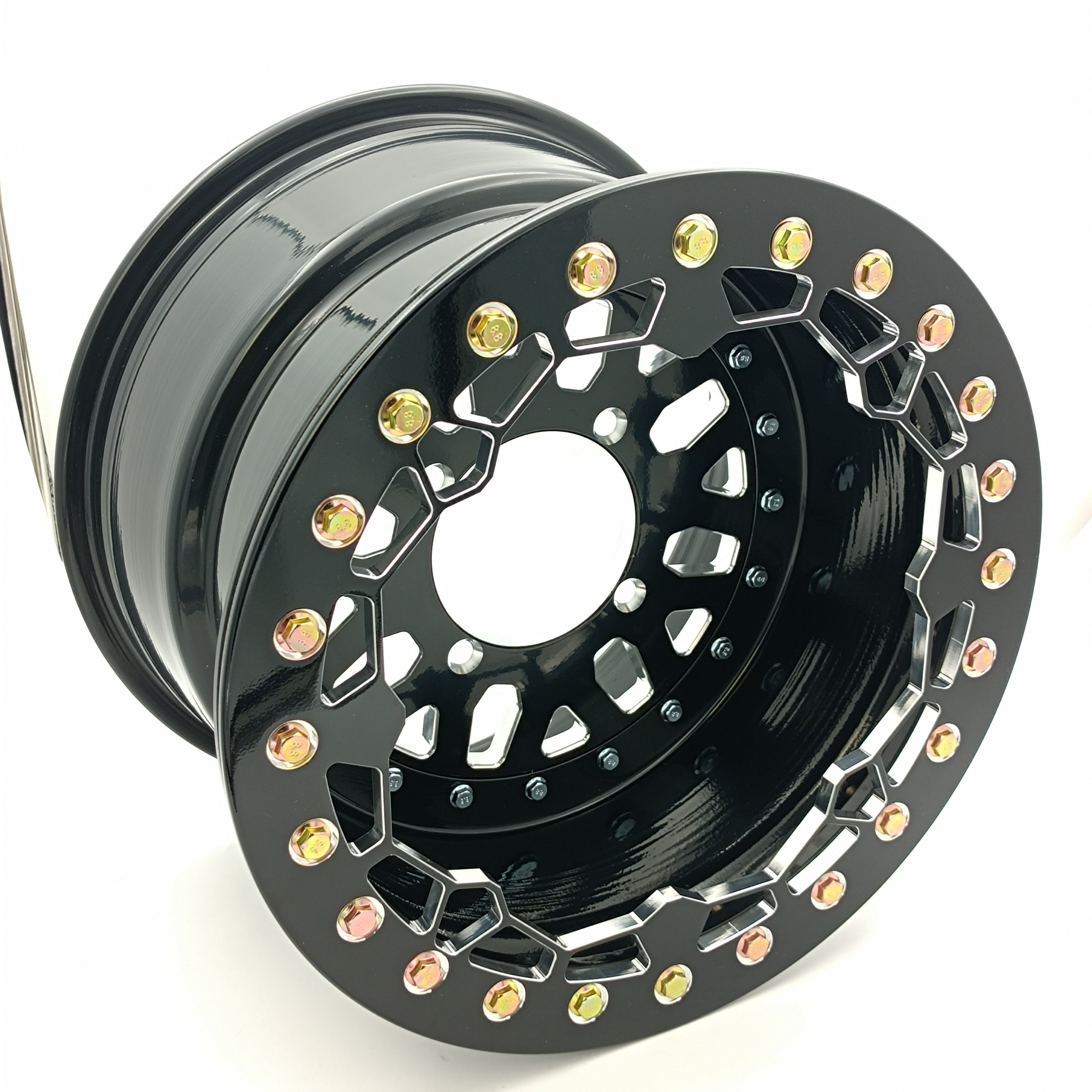 UTV Side by Side Aluminium 5+5 Gloss Black Beadlock 15x10 Wheel for Most UTV CAN AM Polaris