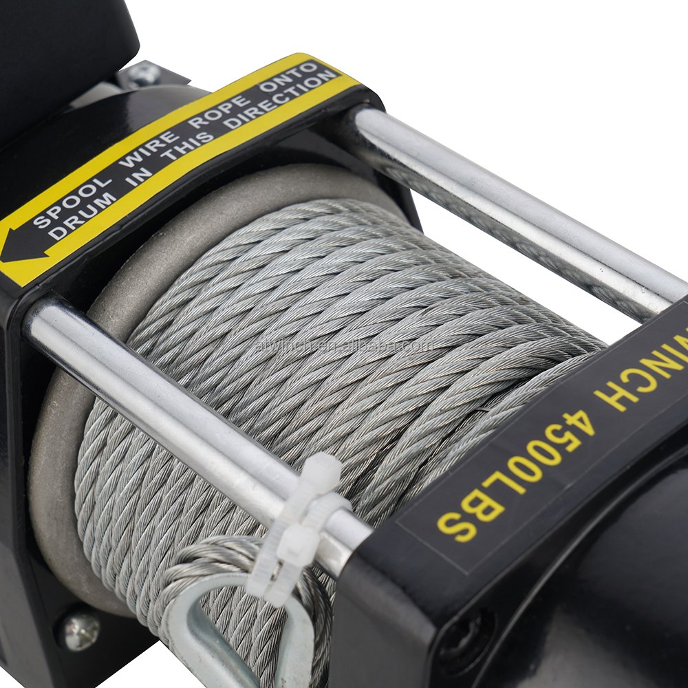 Portable 12v 4500-lb. ATV/UTV Synthetic Rope Winch Kit with Mini-Rocker