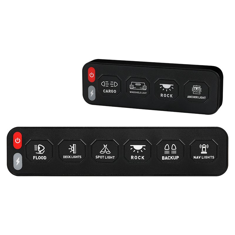 Wireless Switch Panel Car Marine 12V-24V for Offroad UTV ATV Boat Truck 10-30A Universal 4/6 Gang Switch Panel