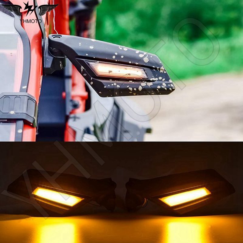 For Can-Am Can Am Maverick X3 MAX X MR DS Turbo R 1000 Bombardier ATV UTV Parts Rear View Side Mirror With LED Signal Light