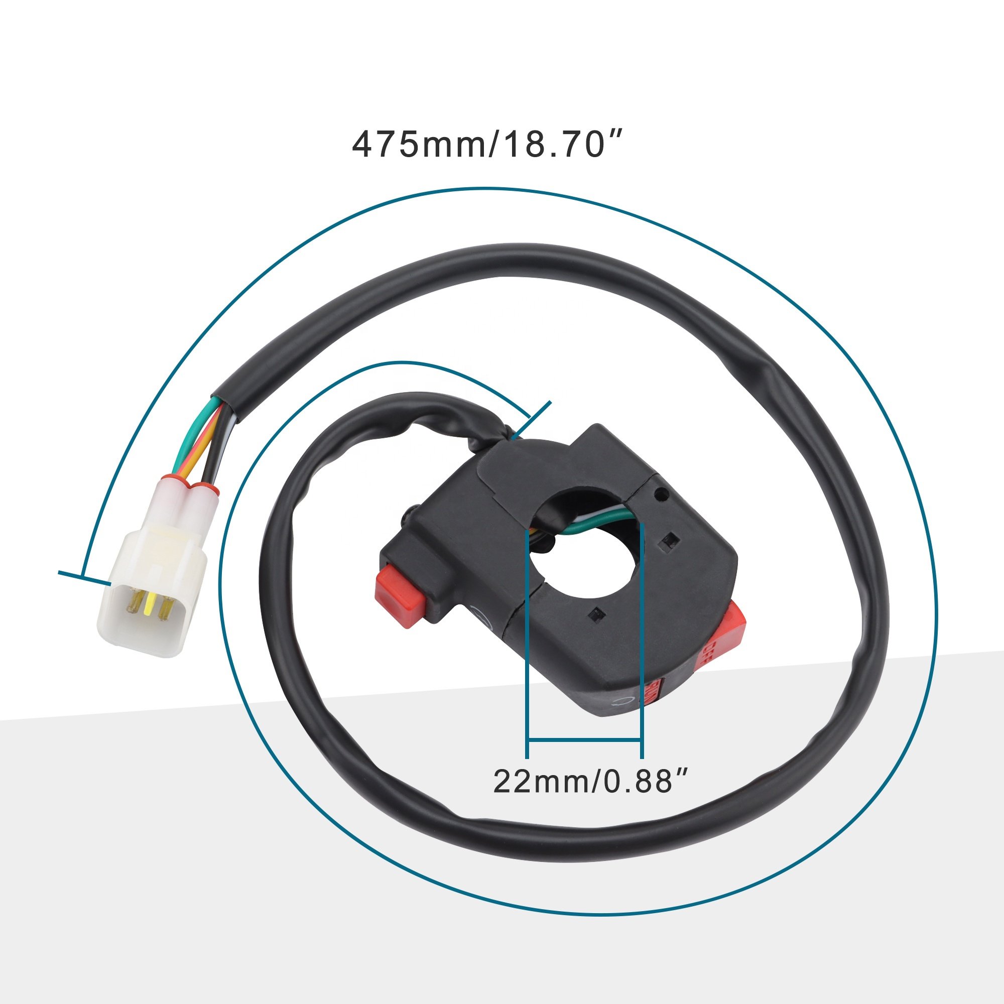 GOOFIT 7/8" 22mm Handlebar 2 Function Right Start Switch for 125cc ATV 4 Wheeler Quad Dirt Pit Bike Electric Motorbike Bike