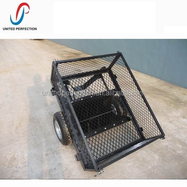 Heavy Duty ATV/UTV Flatbed Cart With Steel Mesh Trailer Low MOQ All Purpose Manufacturing for Sale