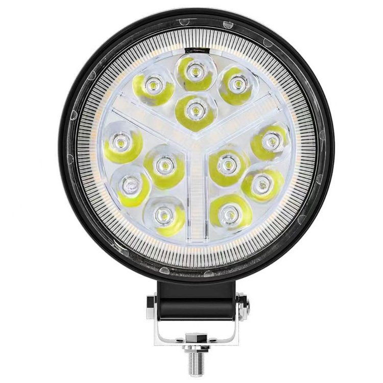 LED Work Light 4Inch Round 16LED Tractor Light 12V 24V With Signal Light 4x4 Tractor Headlight Spotlight for Truck ATV SUV