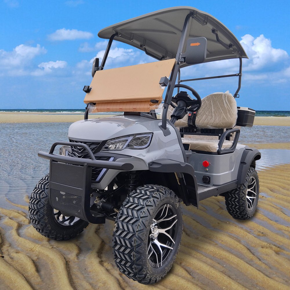 Custom Street Comfortable 2 Seat 4 Wheeler Electric 48V 5KM off Road Lithium Battery Golf Cart Atv for Adults