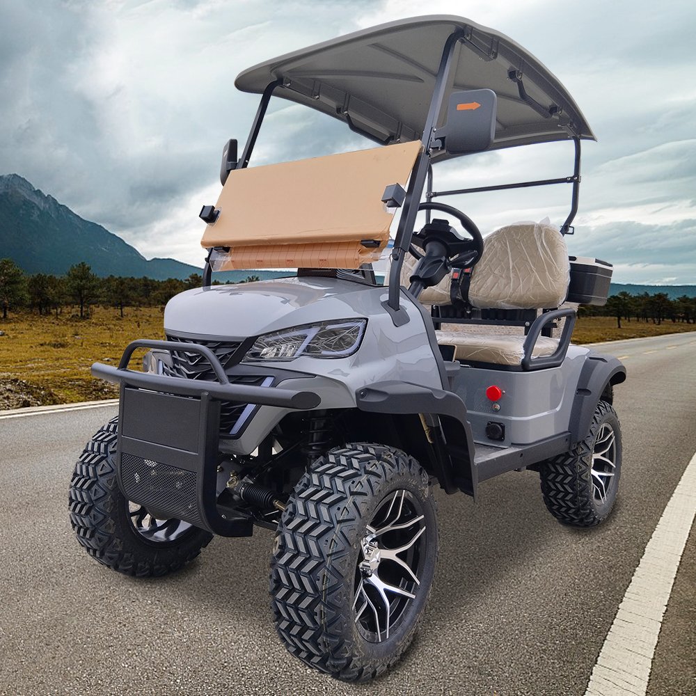 Custom Street Comfortable 2 Seat 4 Wheeler Electric 48V 5KM off Road Lithium Battery Golf Cart Atv for Adults