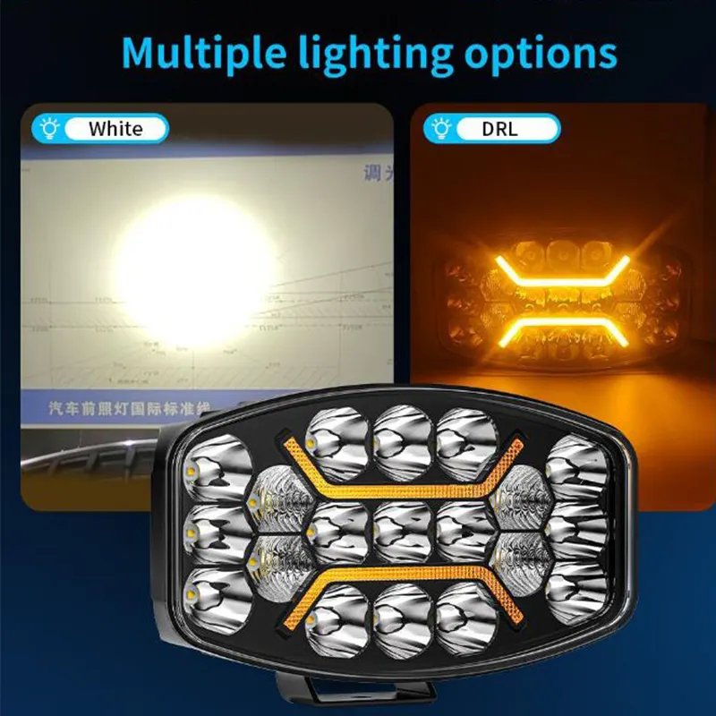 10 Inch 45W Off Road 19 LED Work Driving Light Position DRL Spotlights Car Accessories Aluminum 9-80V for Car Truck SUV ATU UTV