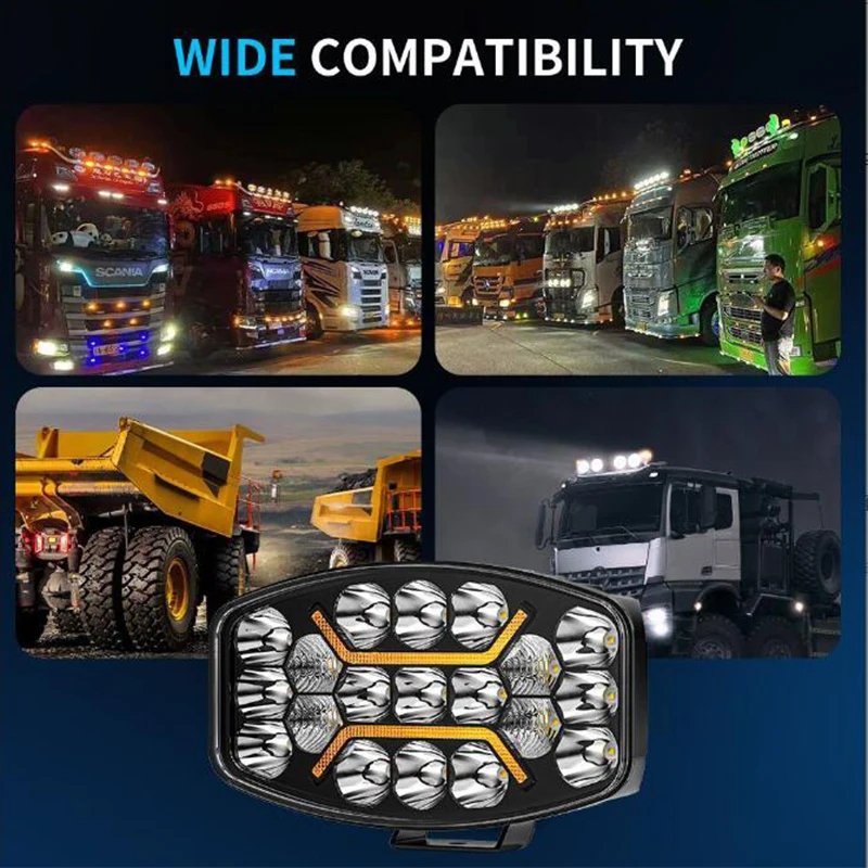 10 Inch 45W Off Road 19 LED Work Driving Light Position DRL Spotlights Car Accessories Aluminum 9-80V for Car Truck SUV ATU UTV