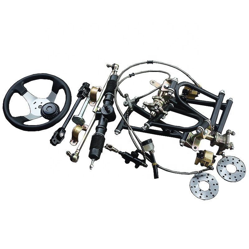 Go Kart Karting Four Wheel Suspension Shock Absorbers Spindle 100/14MM Wheel Flange Sitting Quad Buggy ATV Front Swingarms