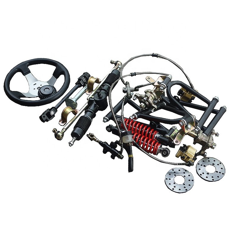 Go Kart Karting Four Wheel Suspension Shock Absorbers Spindle 100/14MM Wheel Flange Sitting Quad Buggy ATV Front Swingarms