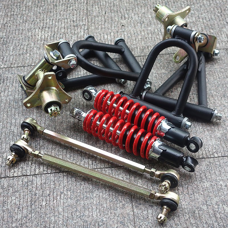 Go Kart Karting Four Wheel Suspension Shock Absorbers Spindle 100/14MM Wheel Flange Sitting Quad Buggy ATV Front Swingarms
