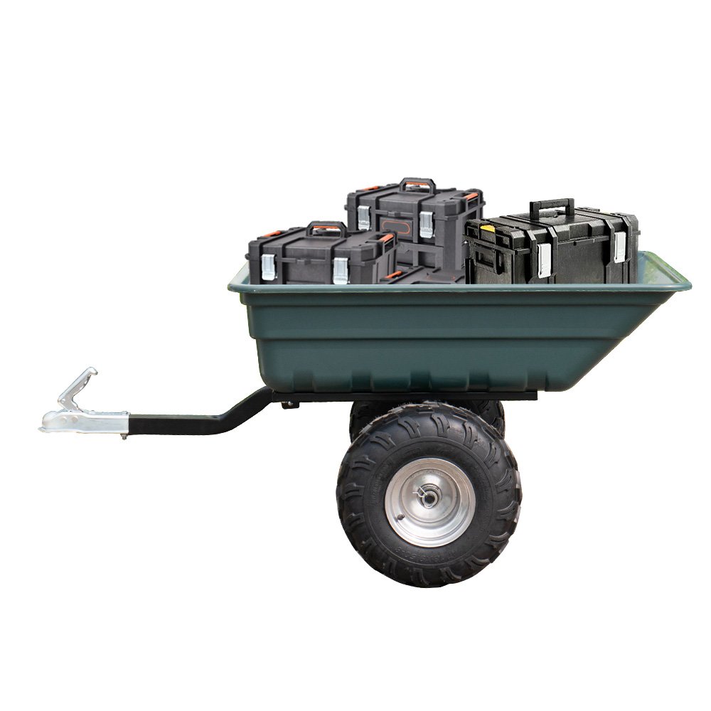 Outdoor Heavy Duty 500kg Two Wheels Lawn Yard Tool Cart Farm Hand Dump Wheelbarrow ATV Garden Trailer