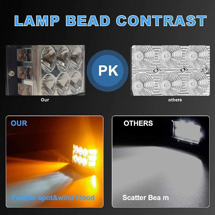 Super Bright Side Shooter Pod Light 4 Inch Led Work Light Dual Sided Yellow Strobe LED Cube Lights for Tractor Truck ATV UTV 4x4