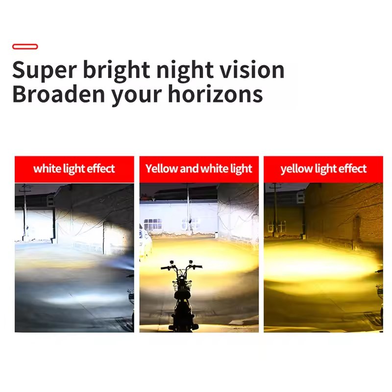 Owl Design Motorcycle Fog Light Car Dual Color Led Headlight Head Light ATV Scooter for Auxiliary Spotlight Lamp Accessories
