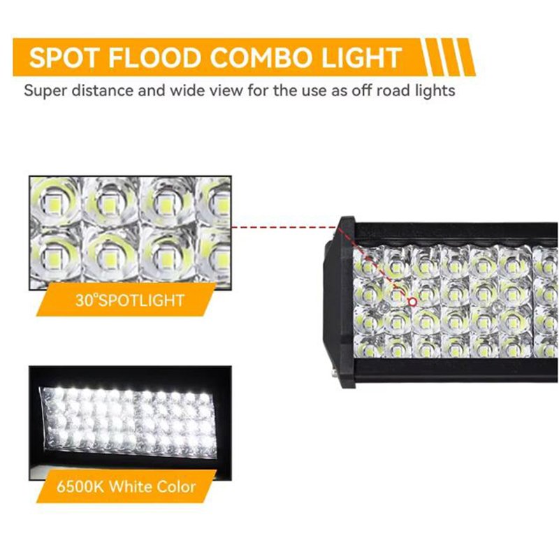 LED Work Light Bar 120W 144W Flood Spot Combo Offroad Lamp Car 4WD Truck Tractor Boat Trailer 4x4 SUV ATV 12V