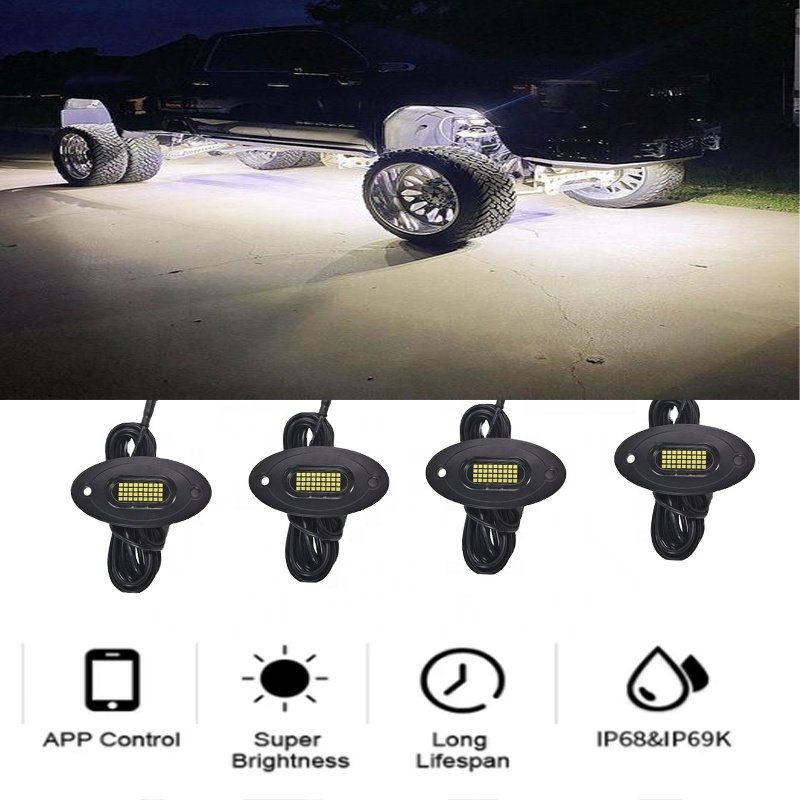 Kingshowstar High Quality Ready to Ship 36W Rock Lights White Led Lights White Rock Light Car Accessories