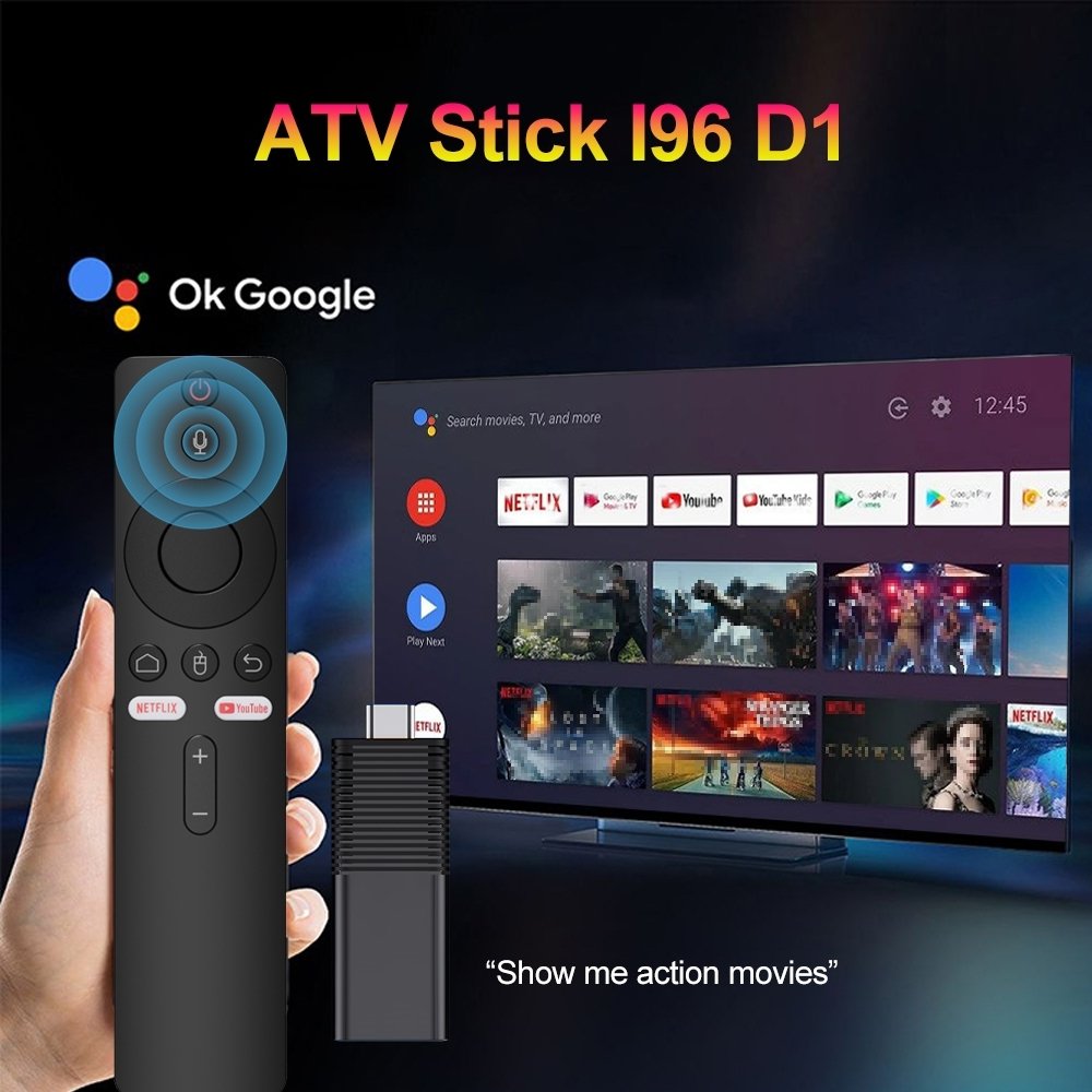 Topleo Certificado Tv Stick 2GB 16GB Android 10 System 4k Certificado Smart Tv Box ATV Android Tv Stick