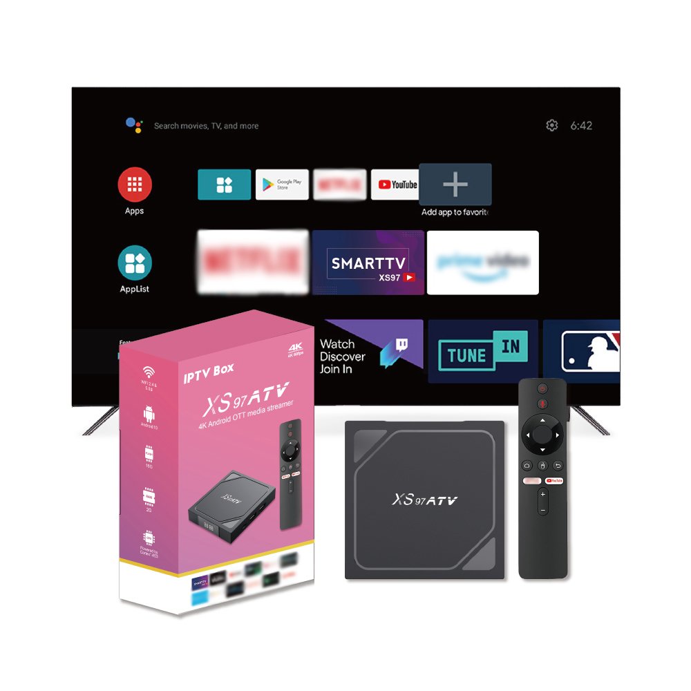 XS97 ATV Factory Outlet Android 10.0 Quad Core H313 Processor High 4K IPTV Box 2+16GB 2.4G 5G Dual WiFi Voice Control 8GB