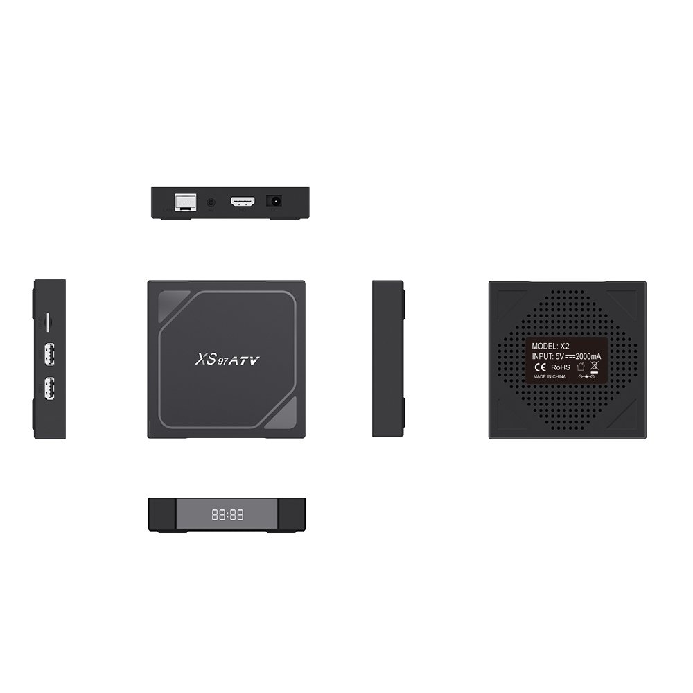 XS97 ATV Factory Outlet Android 10.0 Quad Core H313 Processor High 4K IPTV Box 2+16GB 2.4G 5G Dual WiFi Voice Control 8GB